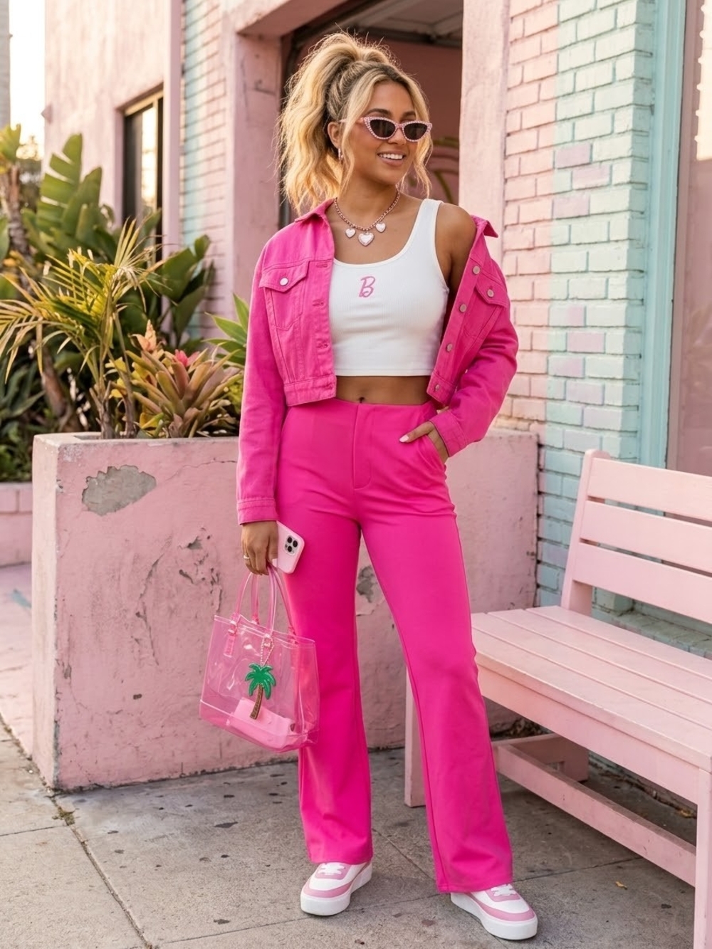 HALARA Hot Pink Boot-Cut Trouser Looking Pants